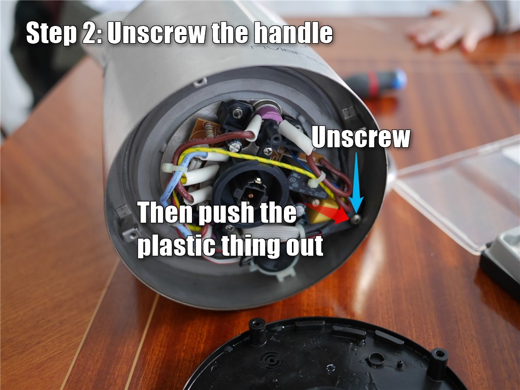 Step 2: Unscrew the handle