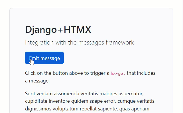 Django messages framework with HTMX's OOB swaps