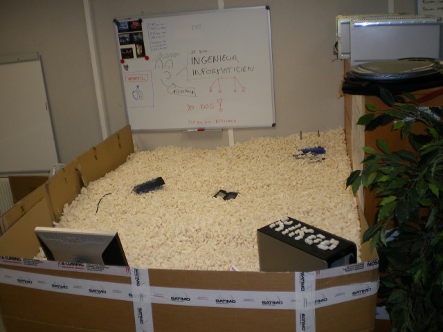 Cardboard Office Pranks : cardboard office prank