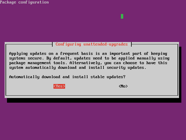 Configuring unattended-upgrades