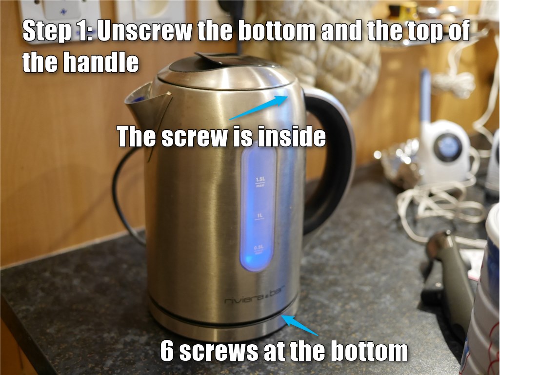 Step 1: Unscrew the bottom and the top of the handle